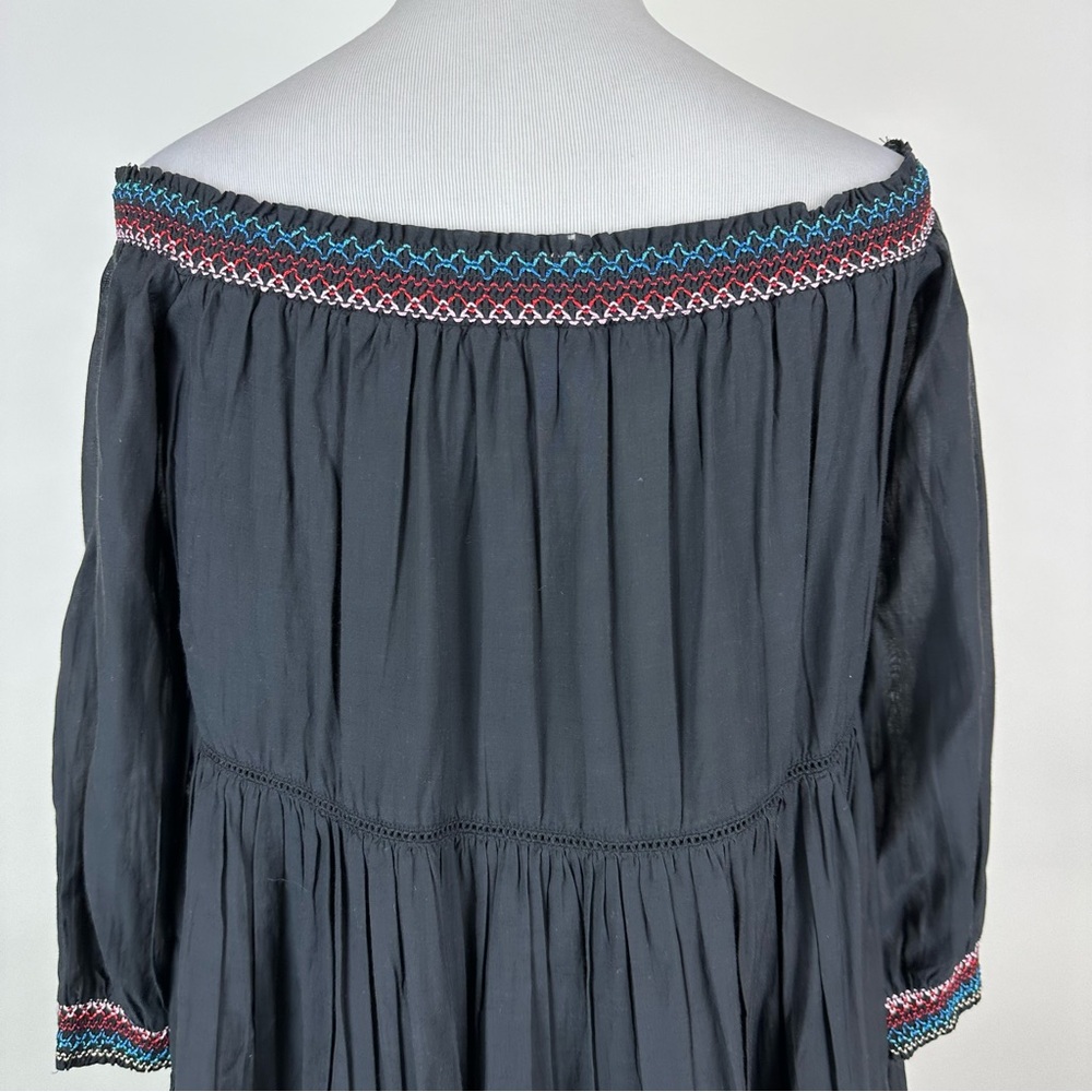 Free People Sunbeams Embroidered Off The Shoulder Boho Mini Dress Size XS - Picture 13 of 14